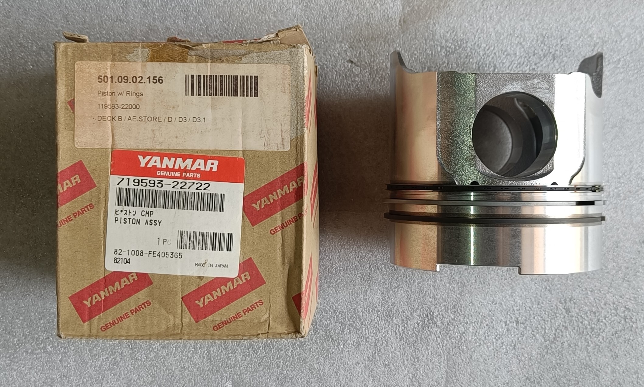 719593-22722 Yanmar Genuine Piston Assemble with Rings